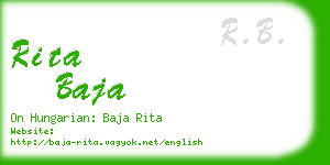 rita baja business card